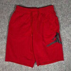 Jordan Jumpman Fleece Shorts Mens S Red Excellent AQ3115-687 Raw Hem Basketball